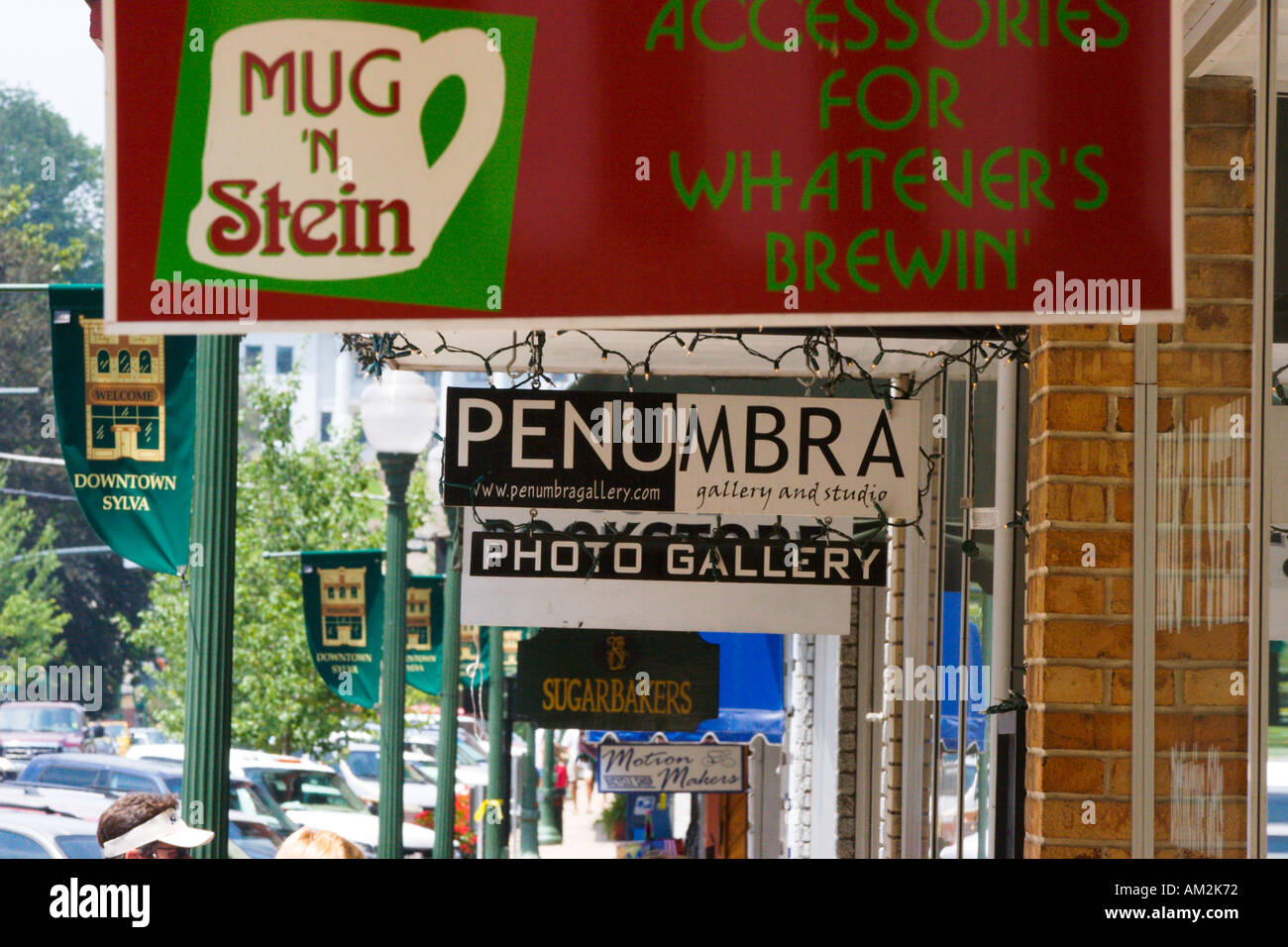 Downtown boutique shopping in Sylva North Carolina USA Stock Photo Alamy