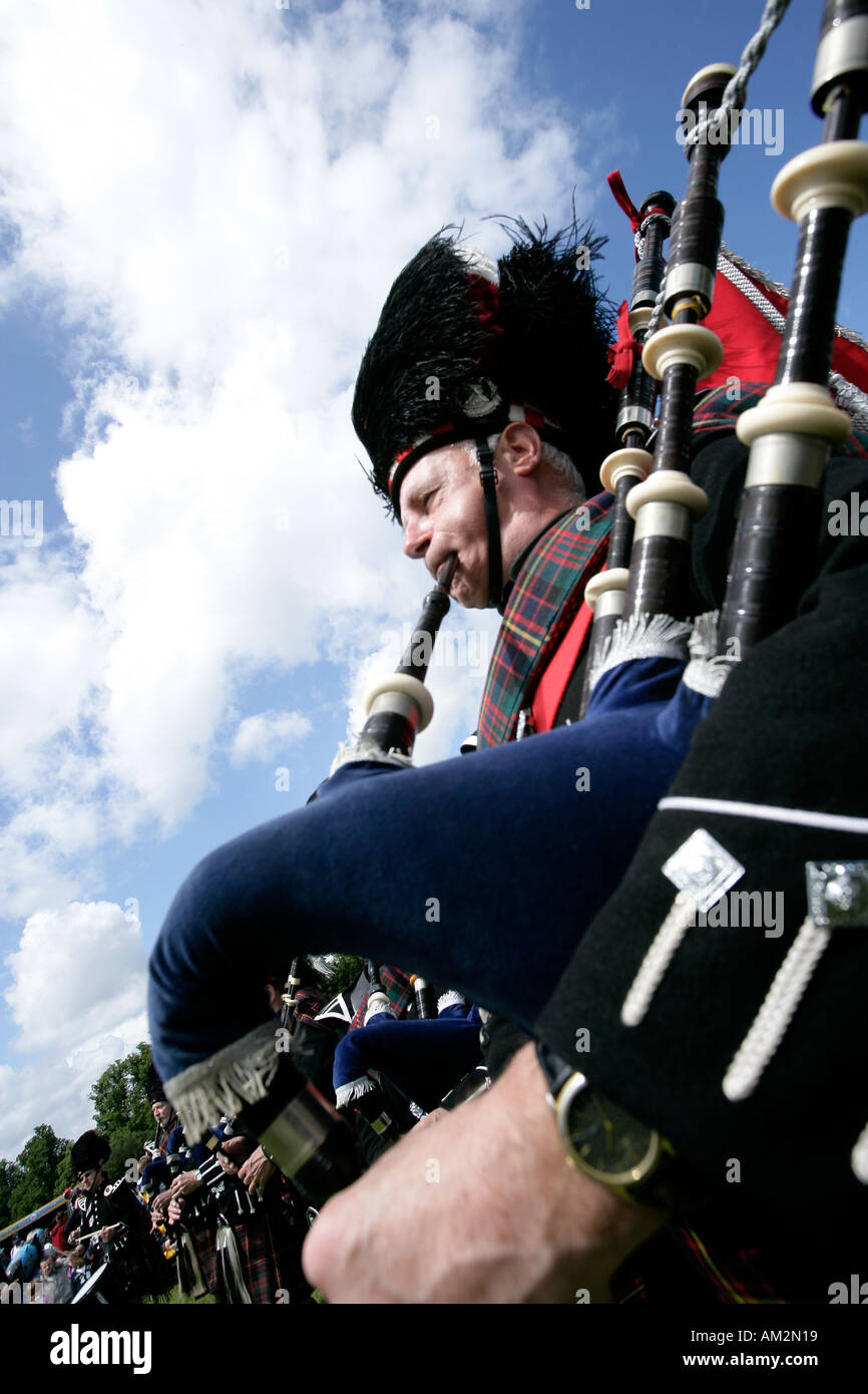 BAGPIPER PLAYING THE PIPES Stock Photo