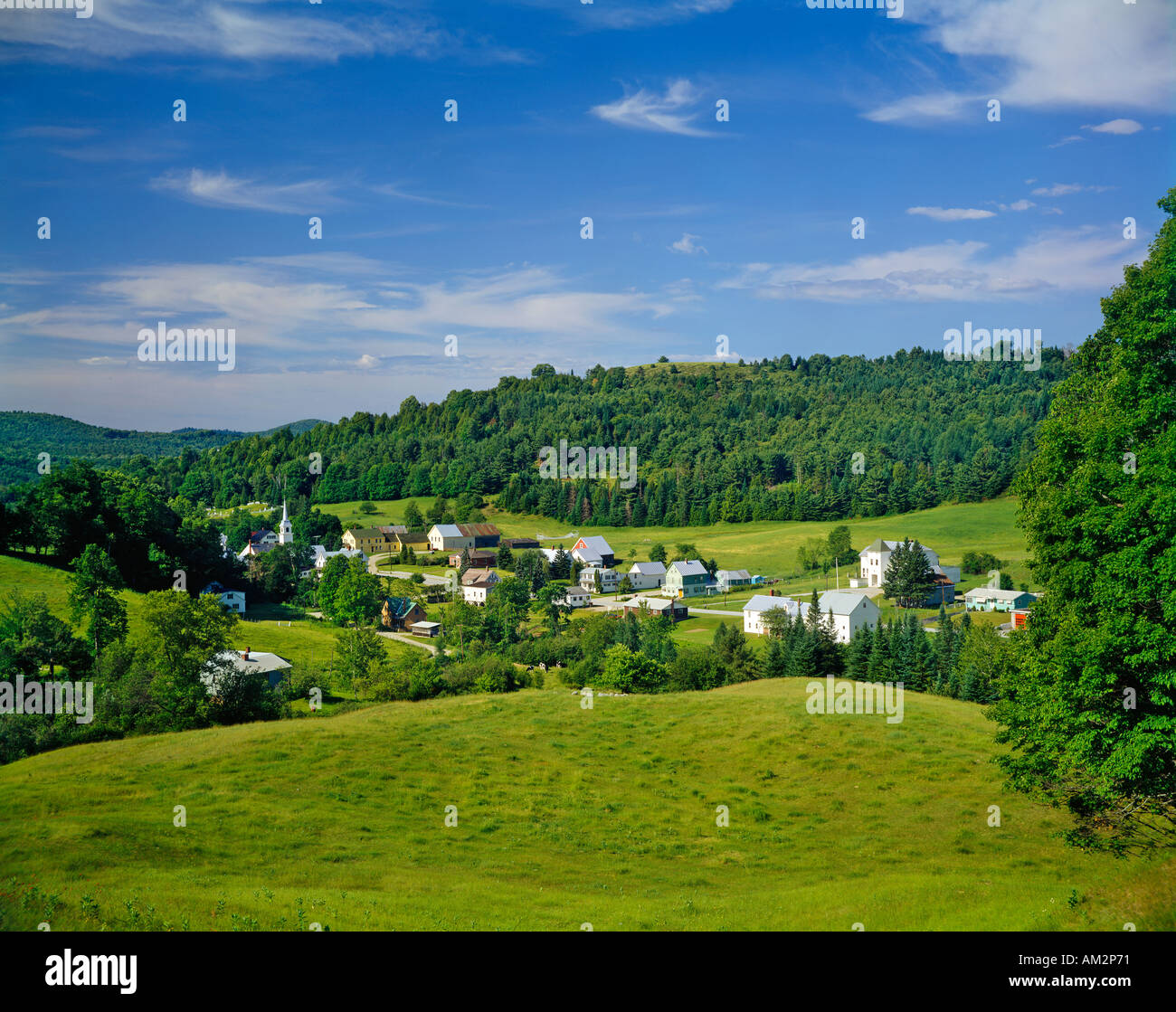 village of East Corinth in Vermont USA during spring foliage season