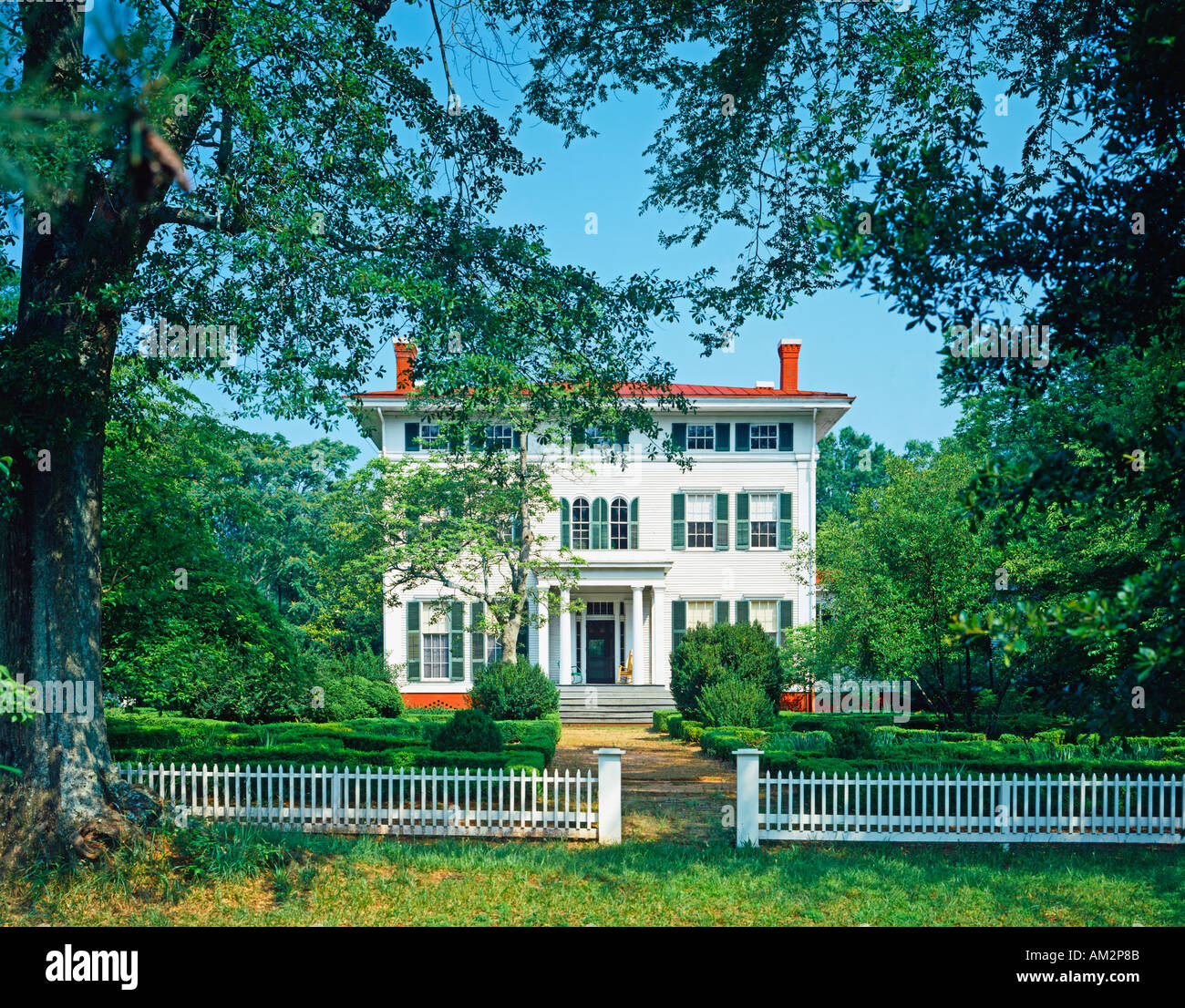 antebellum Boxwood Mansion in Madison USA Stock Photo 4939402