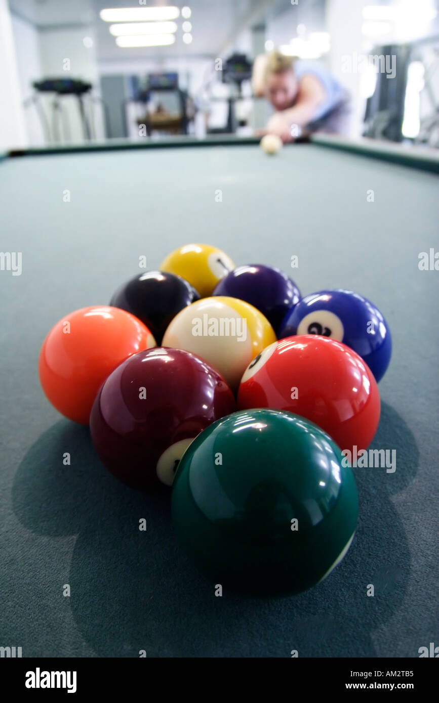 Nine ball rack Stock Photo Alamy