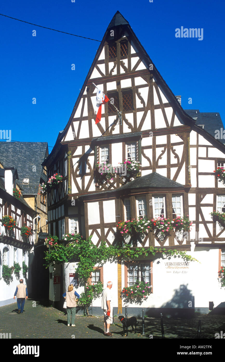 old half timbered house at Moselkrampen in the River Moselle Valley in Germany Stock Photo