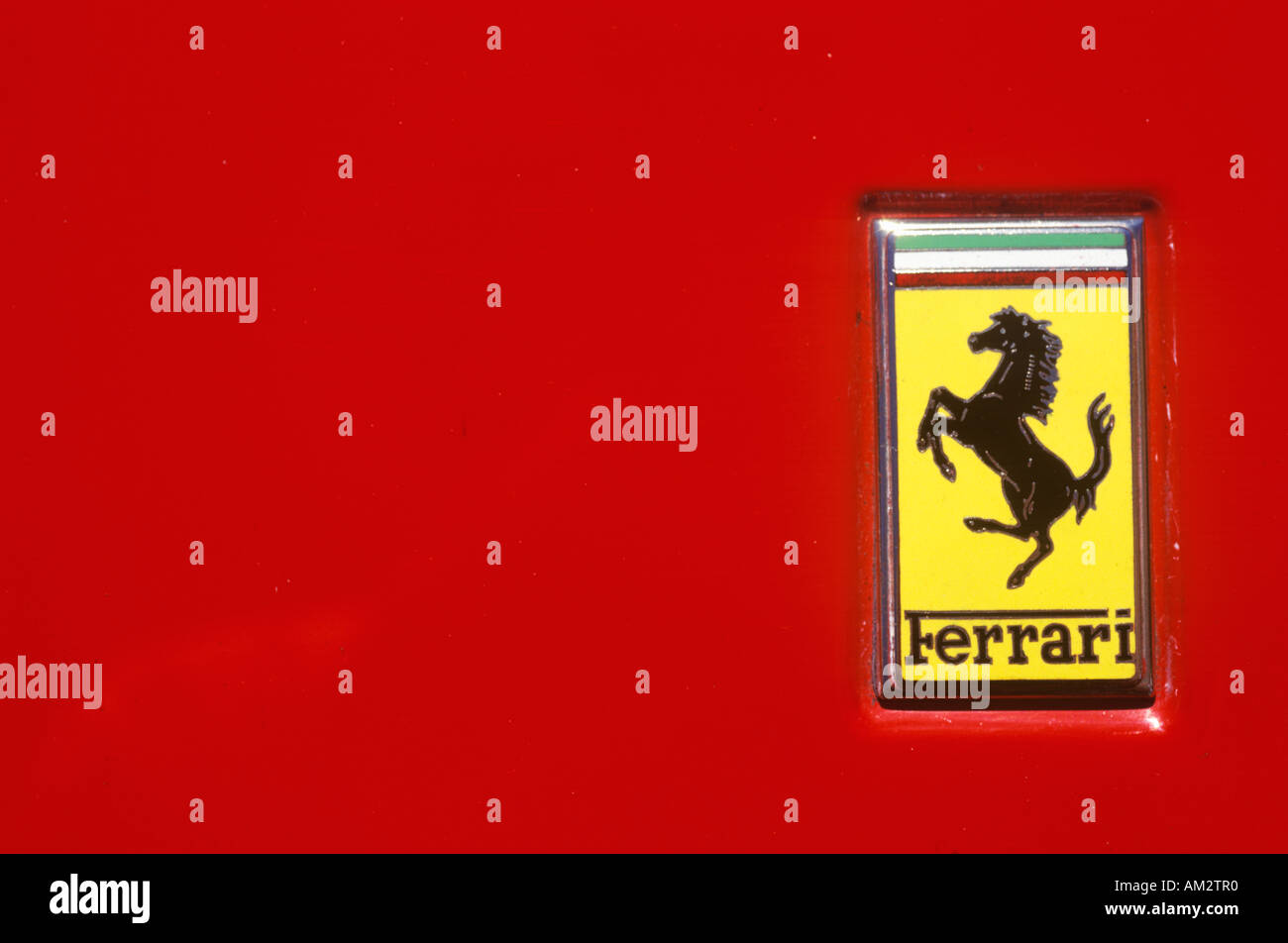 A Ferrari logo at the Ferrari Sports Car Festival in Beverly Hills California Stock Photo
