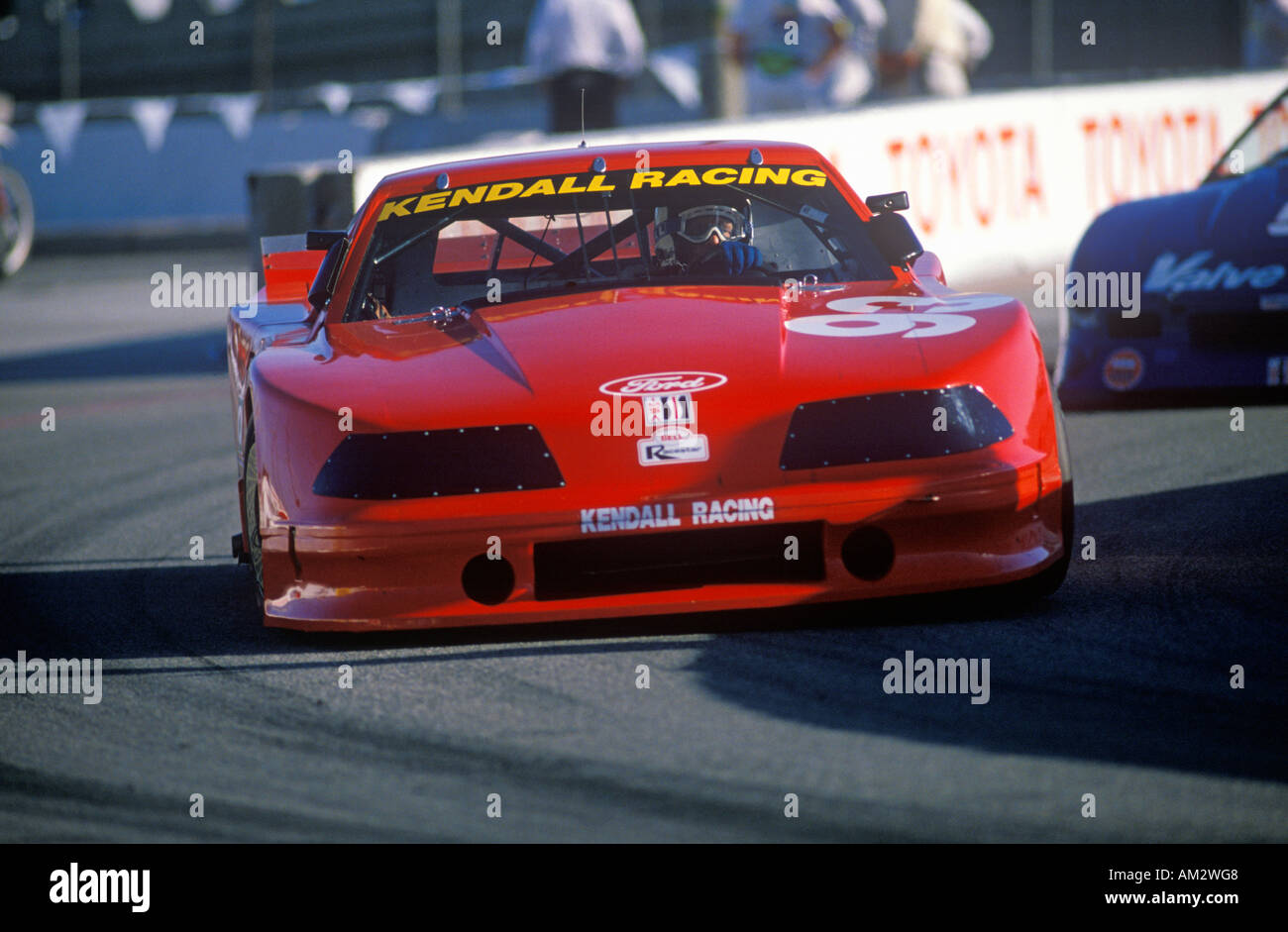 A red Mazda Trans AM in the Toyota Grand Prix Car Race in Long Beach CA Stock Photo
