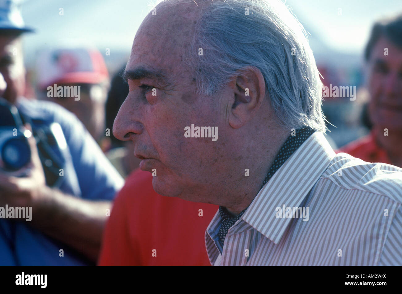 A famous Argentines Italian car driver Fangio participates at the 35th