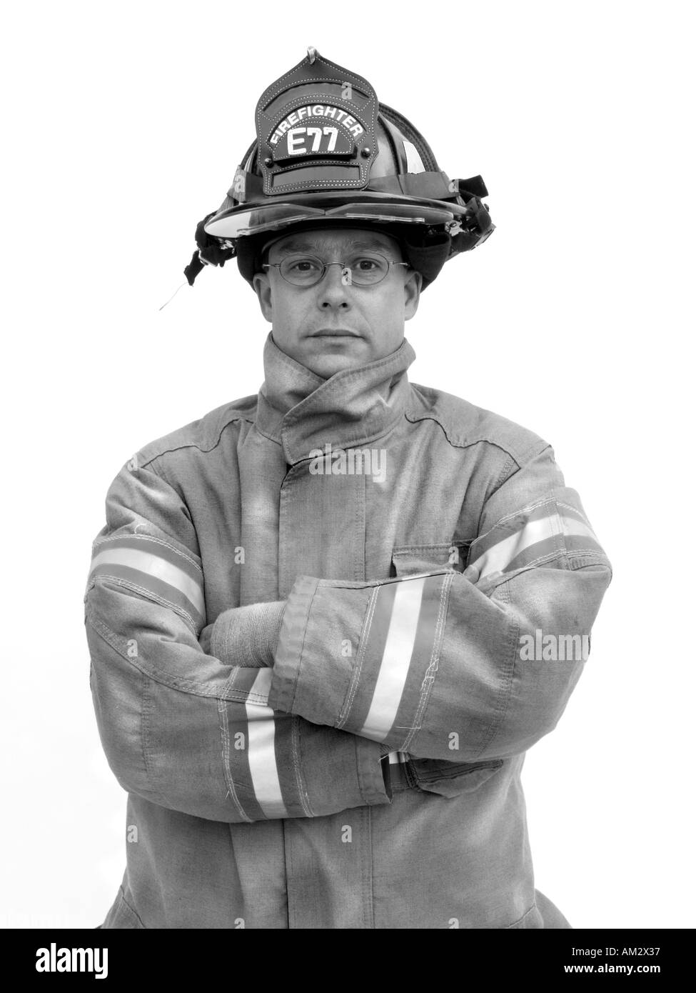 Firefighter portrait Stock Photo
