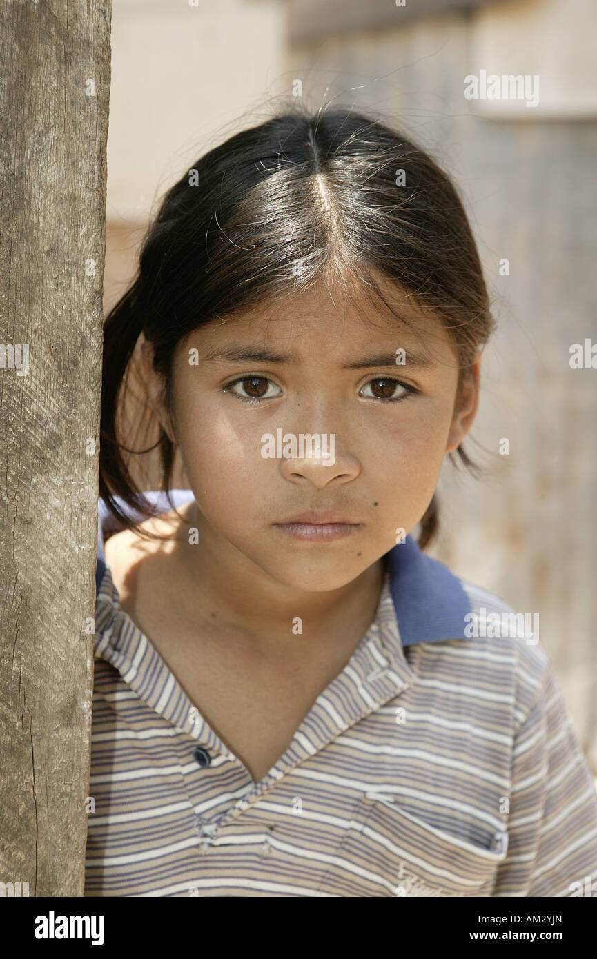 Portrait of a child, Paraguay, South America Stock Photo