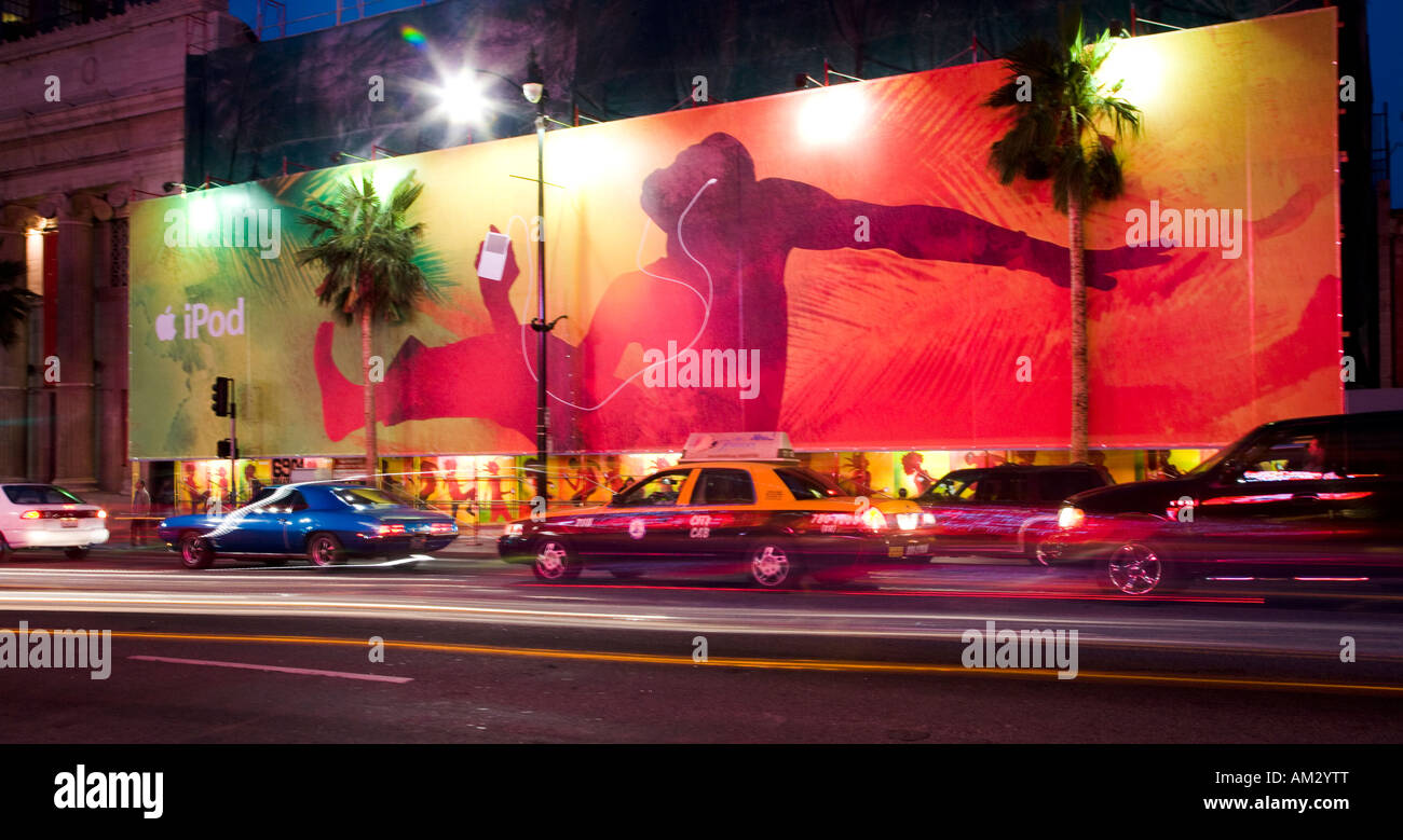 Apple iPod ad Hollywood Boulevard Los Angeles County California United States of America Stock Photo