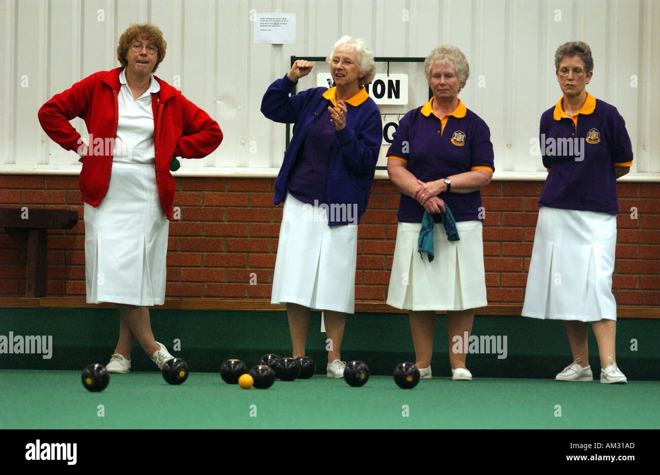 Ladies Indoors Bowls tournament in Britain UK Stock Photo Alamy