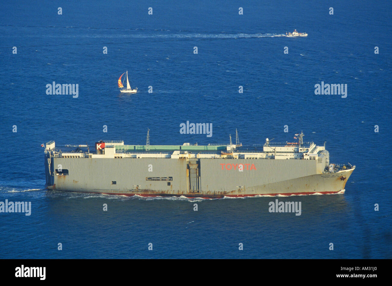 A Toyota cargo ship on the Pacific Ocean Stock Photo