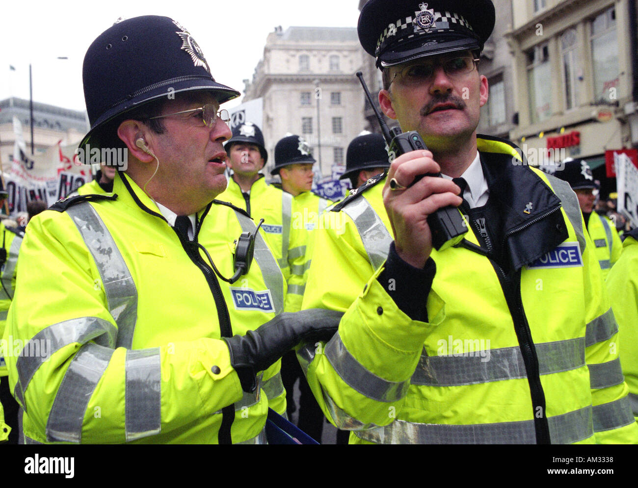 Police officers attending demonstration in central London Stock Photo ...