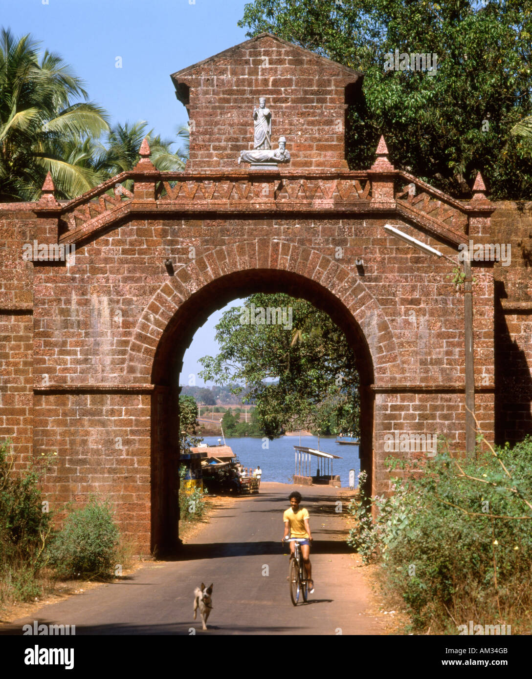 India. Goa. Gate into Old Goa (Velha Goa Stock Photo Alamy
