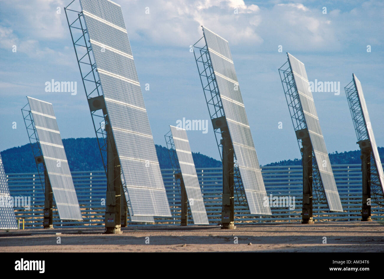 ARCO photovoltaic solar panels in Hesperia CA Stock Photo