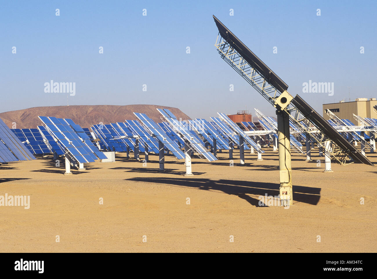 Solar Two panels at South California Edison Plant in Barstow CA Stock