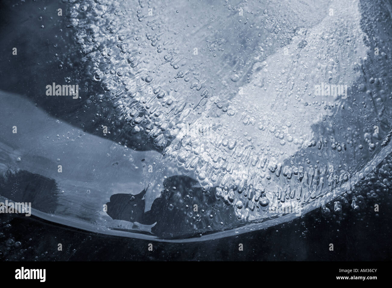 Sheet of ice, encapsulated air bubbles Stock Photo Alamy