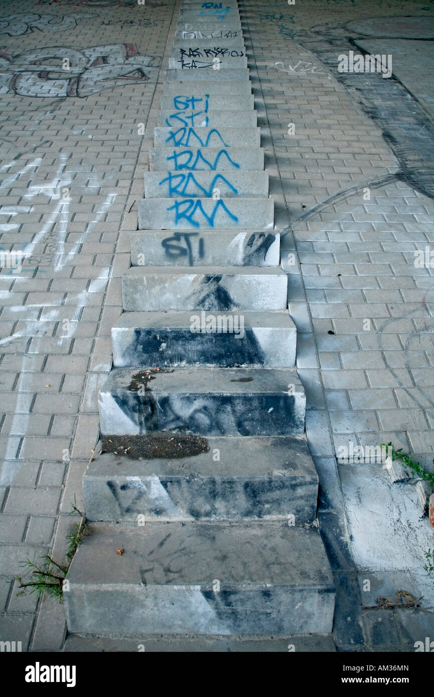 Stair, graffiti Stock Photo