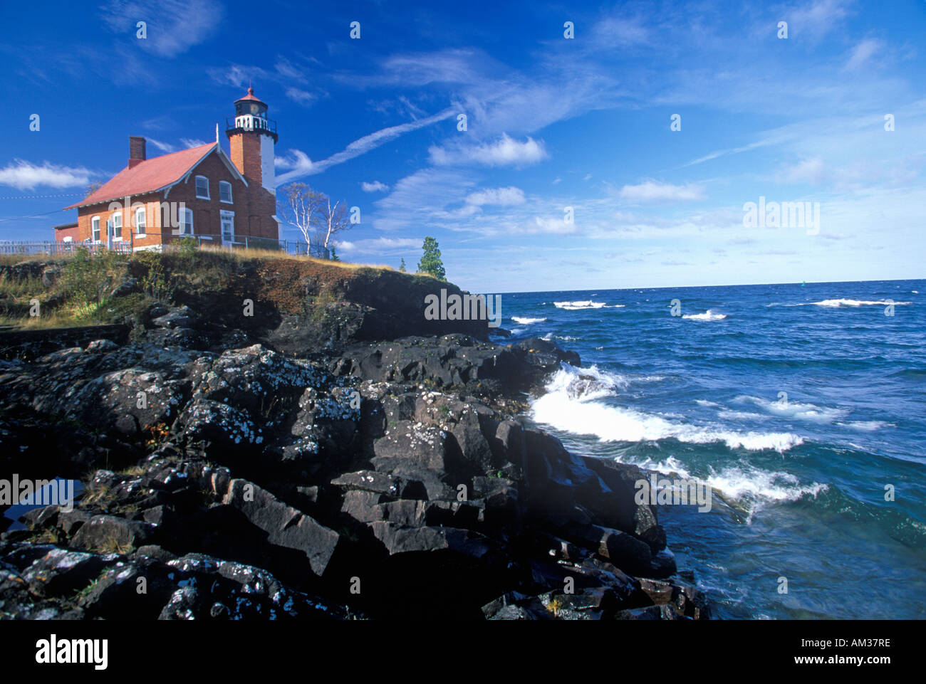 Eagle Harbor Lighthouse on the Upper Peninsula MI Stock Photo Alamy