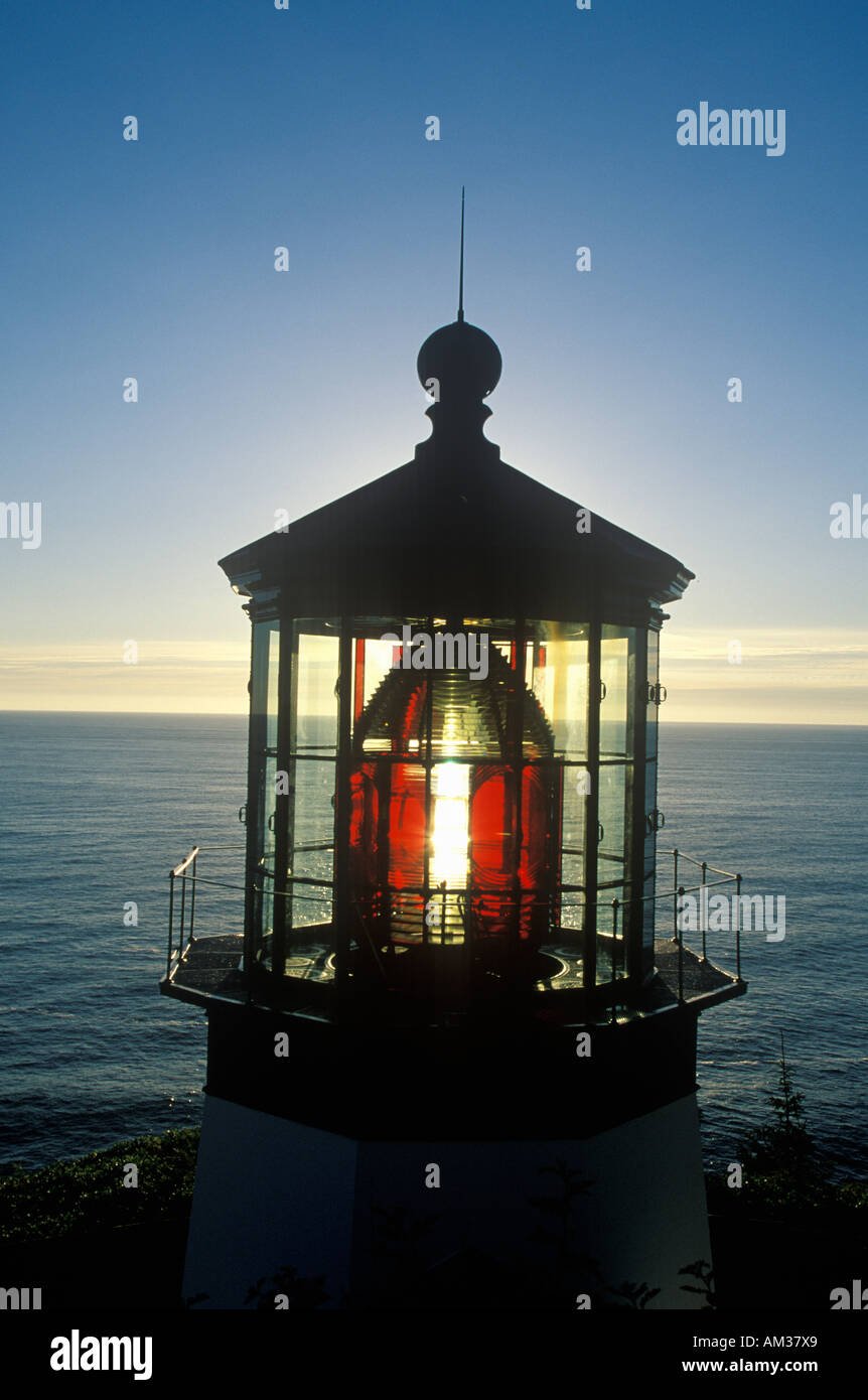 Cape Meares Lighthouse on Cape Meares OR Stock Photo