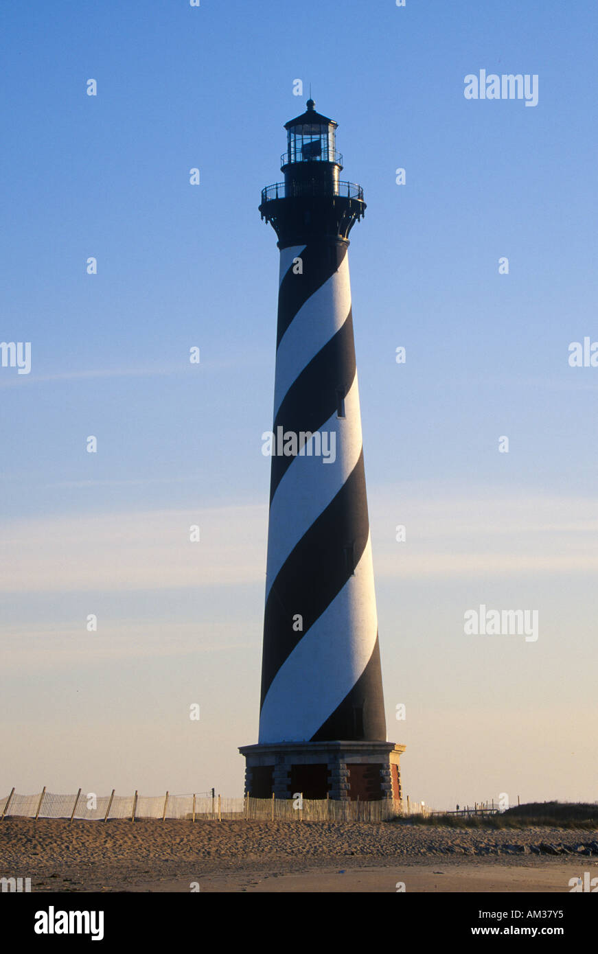 Cape Hatteras Lighthouse at Cape Hatteras National Seashore NC Stock Photo