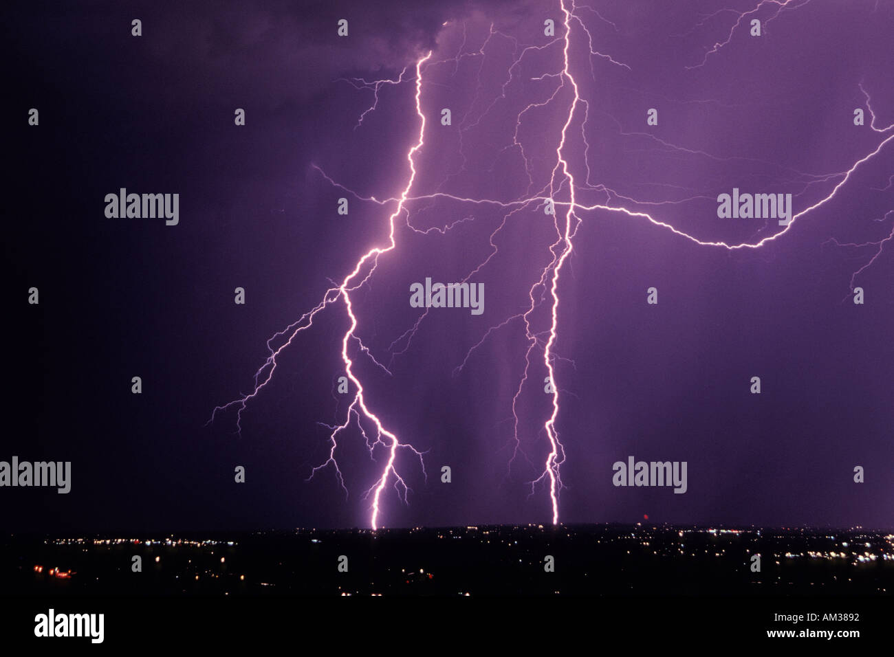 multiple lightning strikes over tucson arizona stock photo 1325201