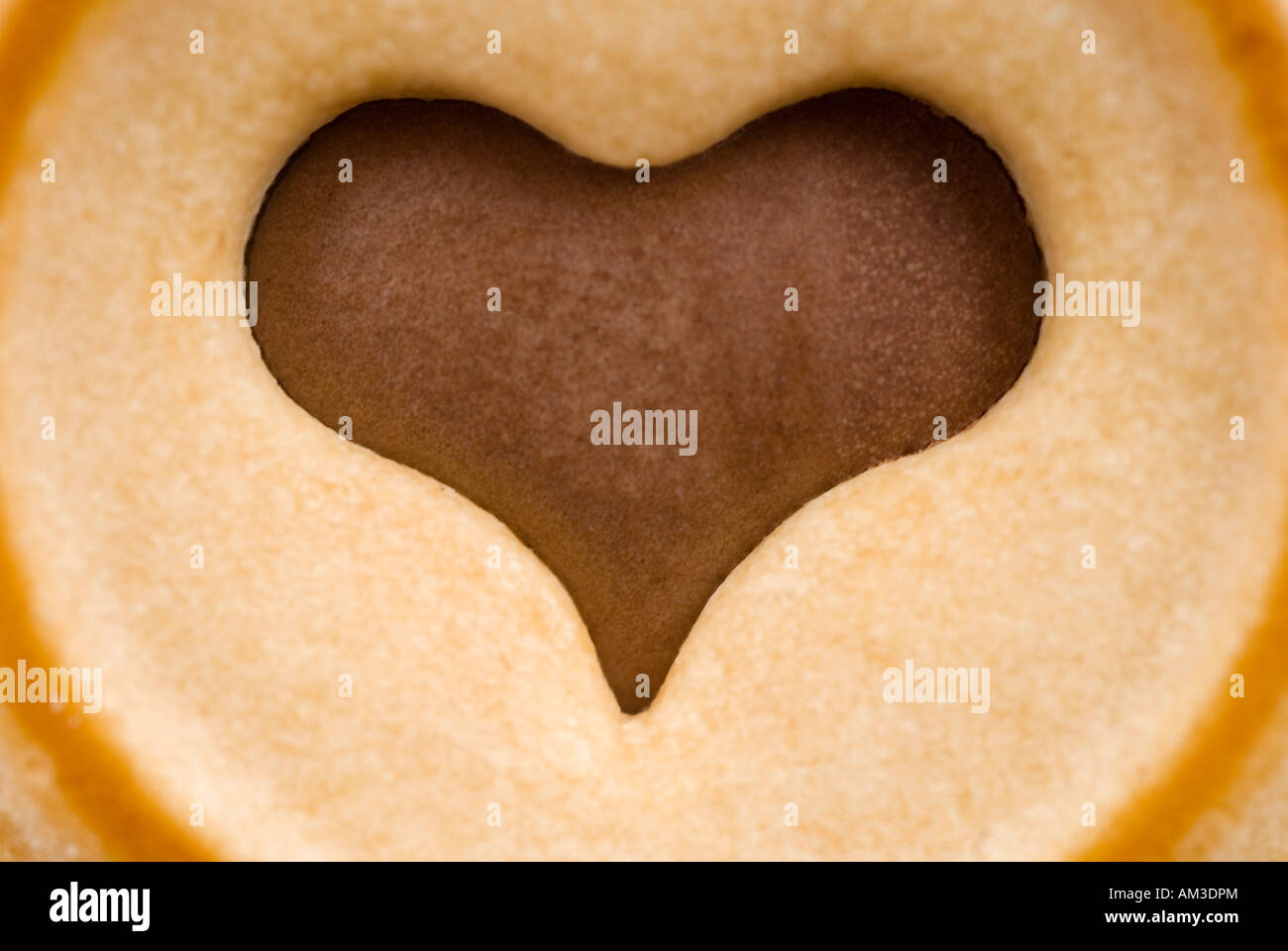 Chocolade Heart in a biscuit, cookie Stock Photo