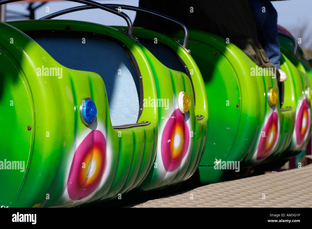 Roller coaster cars at the platfrom Stock Photo Alamy