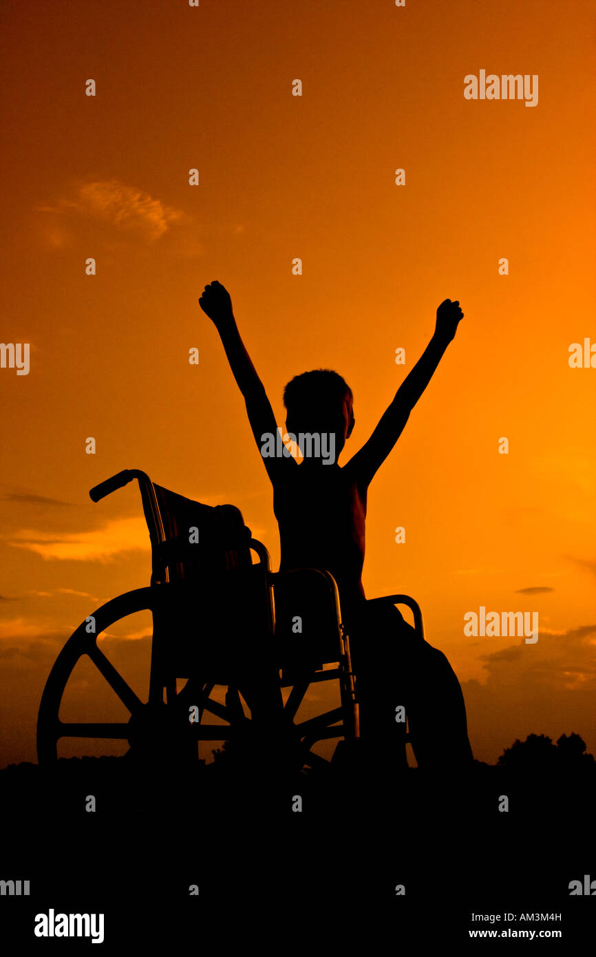 Victory of a boy over medical condition Stock Photo