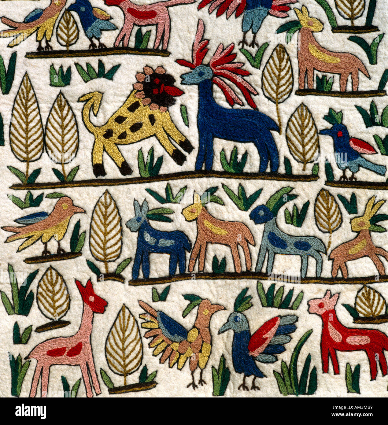 Kashmir Rug Traditional Embroidered Detail Stock Photo Alamy