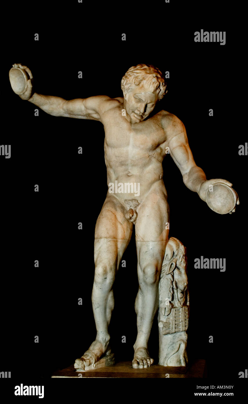 satyr dance Music  Rome Roman Greek Greece  Museum archaeology Stock Photo