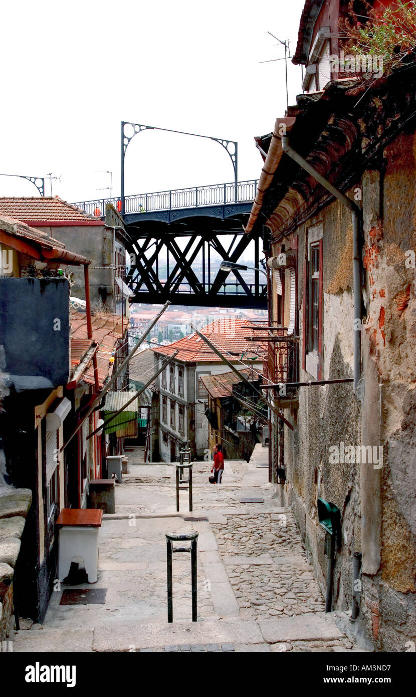 View of Ribeira district Porto Portugal Stock Photo