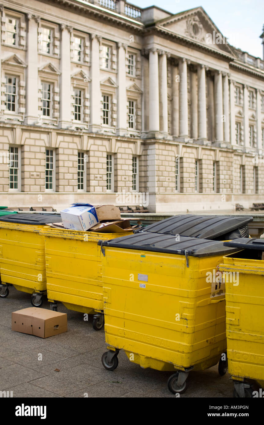 Waste collection bins at the Continental Market Belfast City Hall Stock