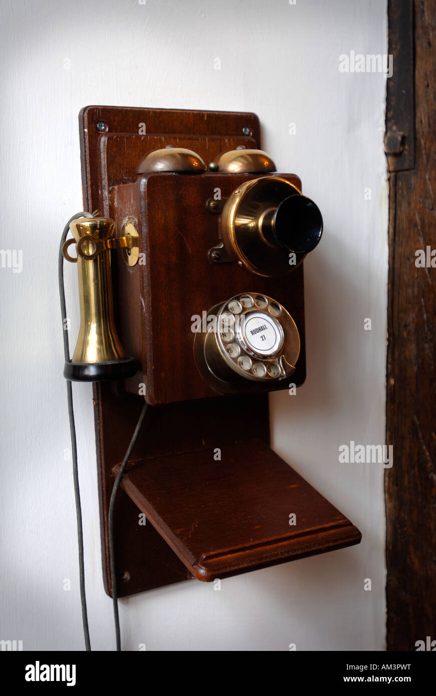 AN ANTIQUE WALL TELEPHONE UK Stock Photo Alamy