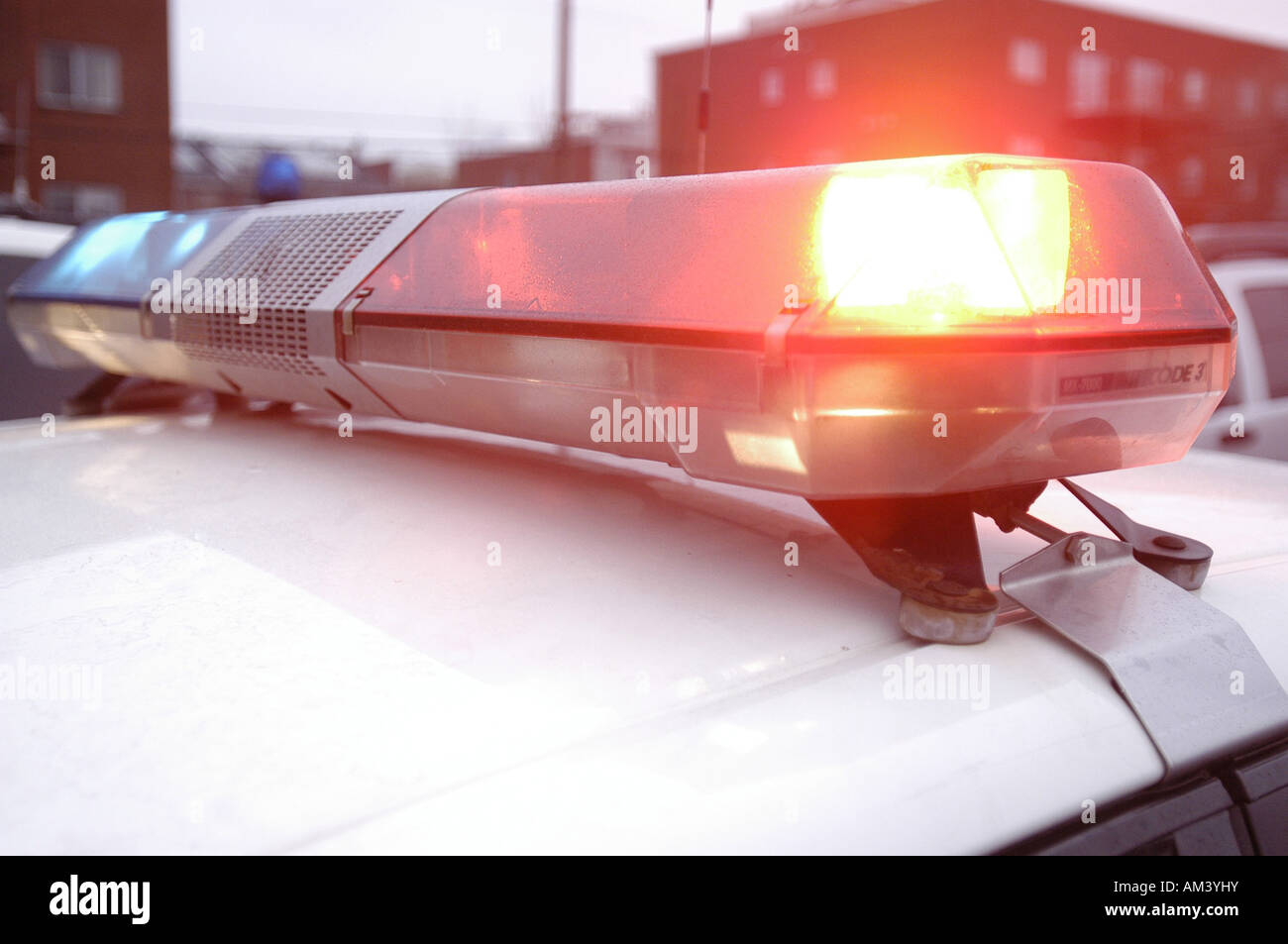 Emergency vehicle lighting on a police car Stock Photo Alamy