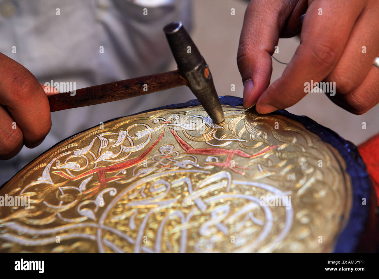 Egypt, Cairo, Khan El Khalili Souks, craftsman Stock Photo