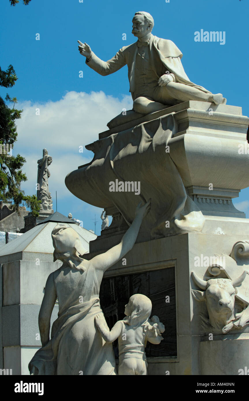 Tomb of President Carlos Pellegrini.in Recoleta Cemetery, Buenos Aires Stock Photo