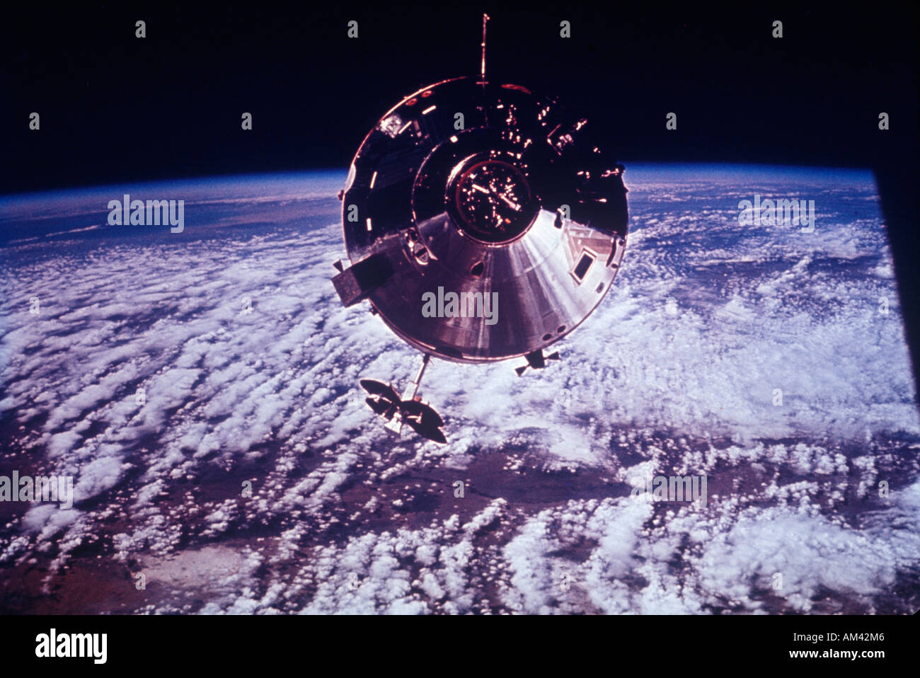 Apollo 9 space capsule orbiting Earth Stock Photo