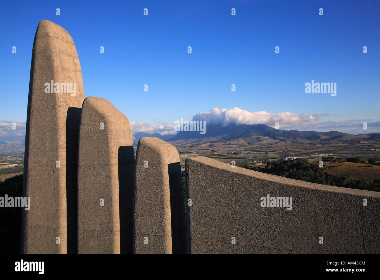 South Africa, Winelands, Paarl, Afrikaans Language Monument erected by architect Jan Van Wyk in 1975 Stock Photo