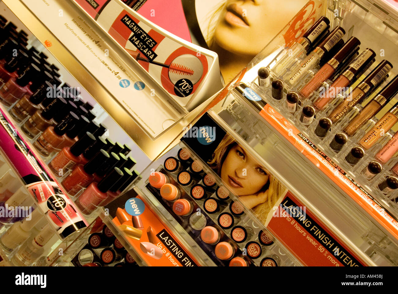 lipstick display in shop Stock Photo Alamy