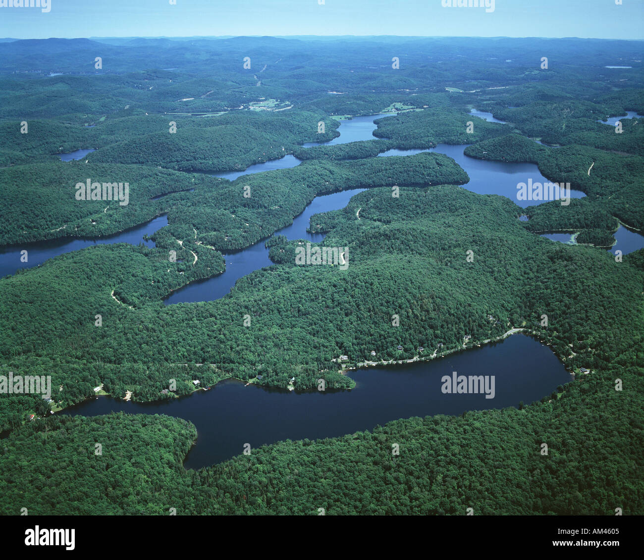 Laurentians Quebec aerial view of forest and lakes Stock Photo Alamy
