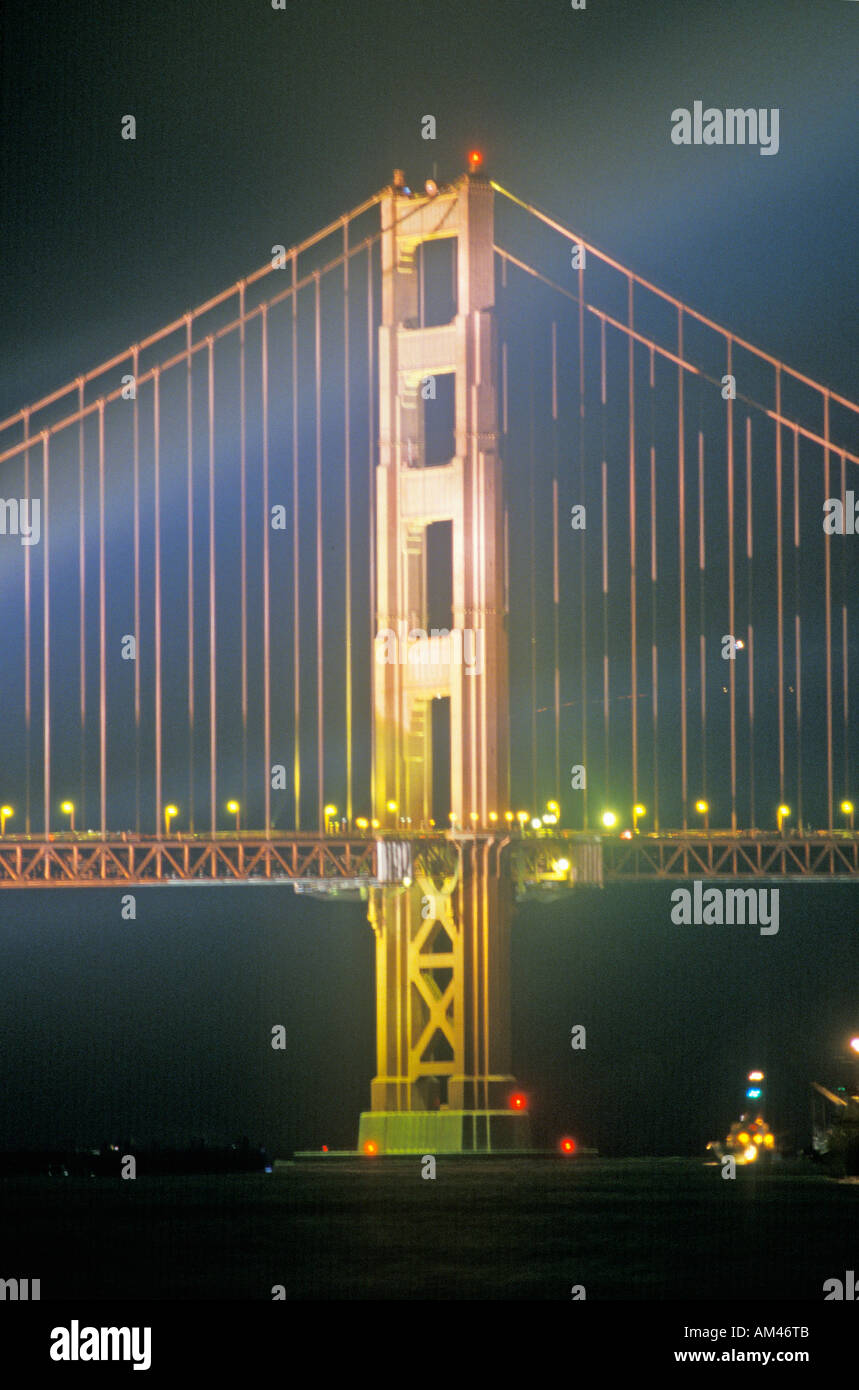 Dramatic lighting on the Golden Gate Bridge for it s 50th Anniversary ...