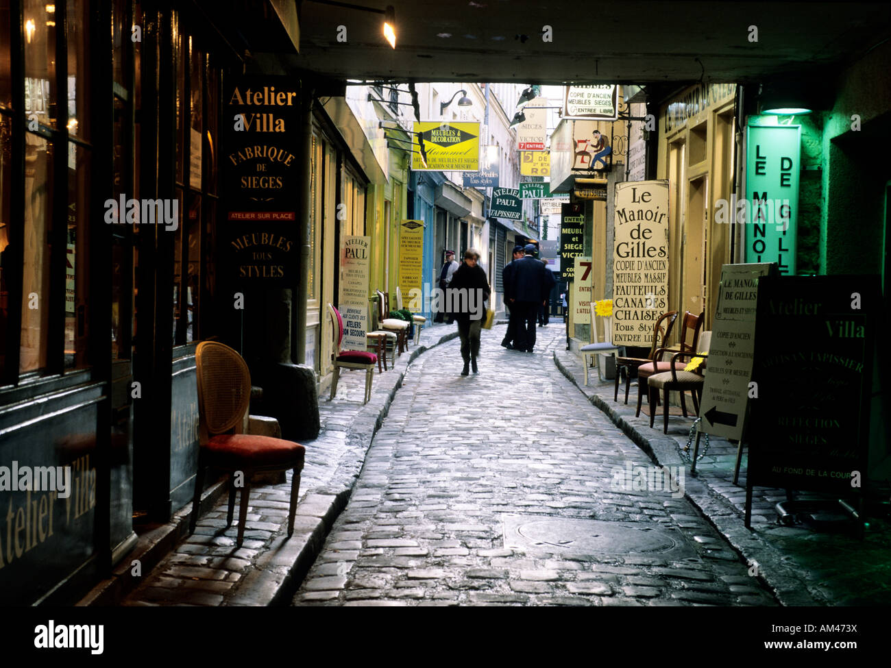France, Paris, Passage du Chantier at 66 Rue du Faubourg Saint Antoine Stock Photo