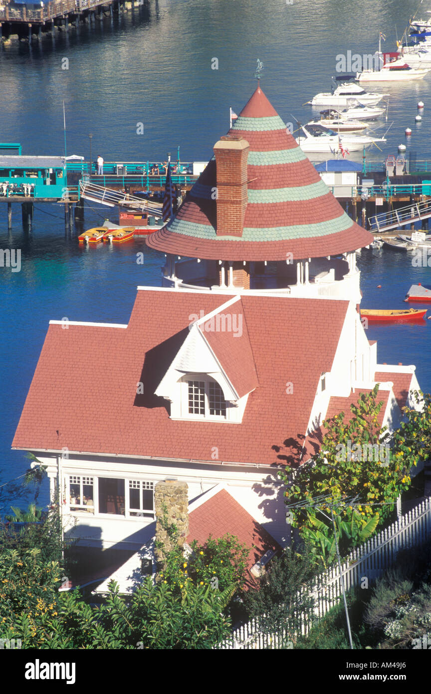 Holly Hill House and Avalon Harbor Avalon Catalina Island California Stock Photo Alamy