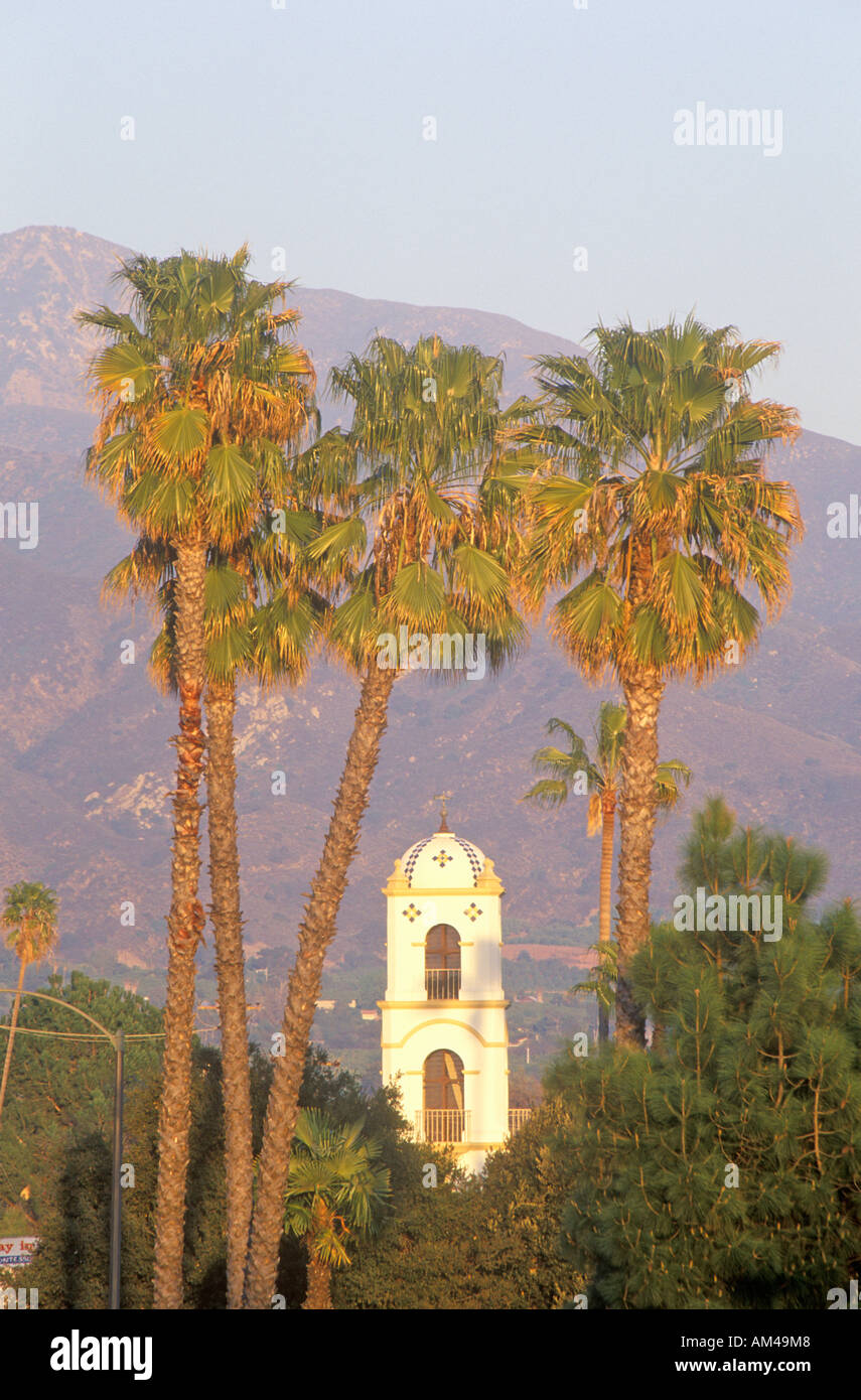 Historic Post Office and palm trees in Ojai California Stock Photo
