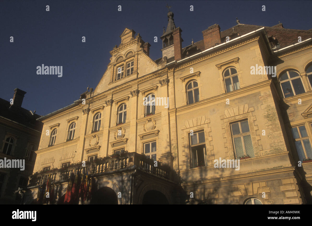 Romania, Transylvania, Sighisoara, Town Hall (1887-88).  UNESCO World Heritage Site. Stock Photo