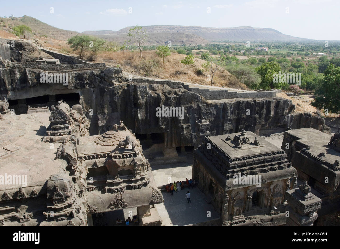 Old ruins of a temple, Kailash Temple, Ellora, Aurangabad, Maharashtra, India Stock Photo