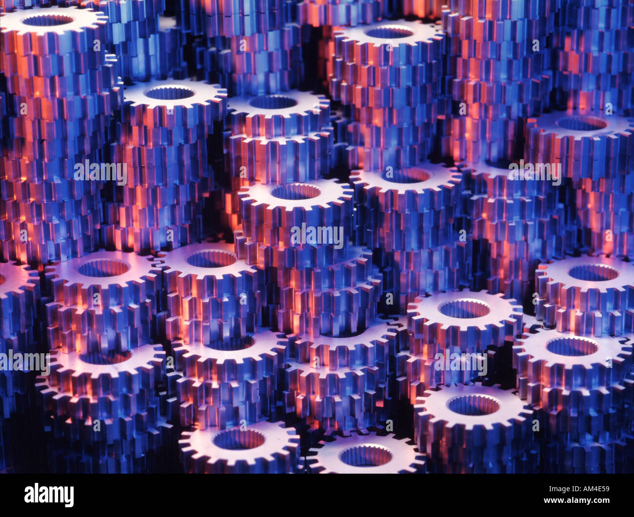 stacks of sintered metal gears on a factory floor Stock Photo Alamy