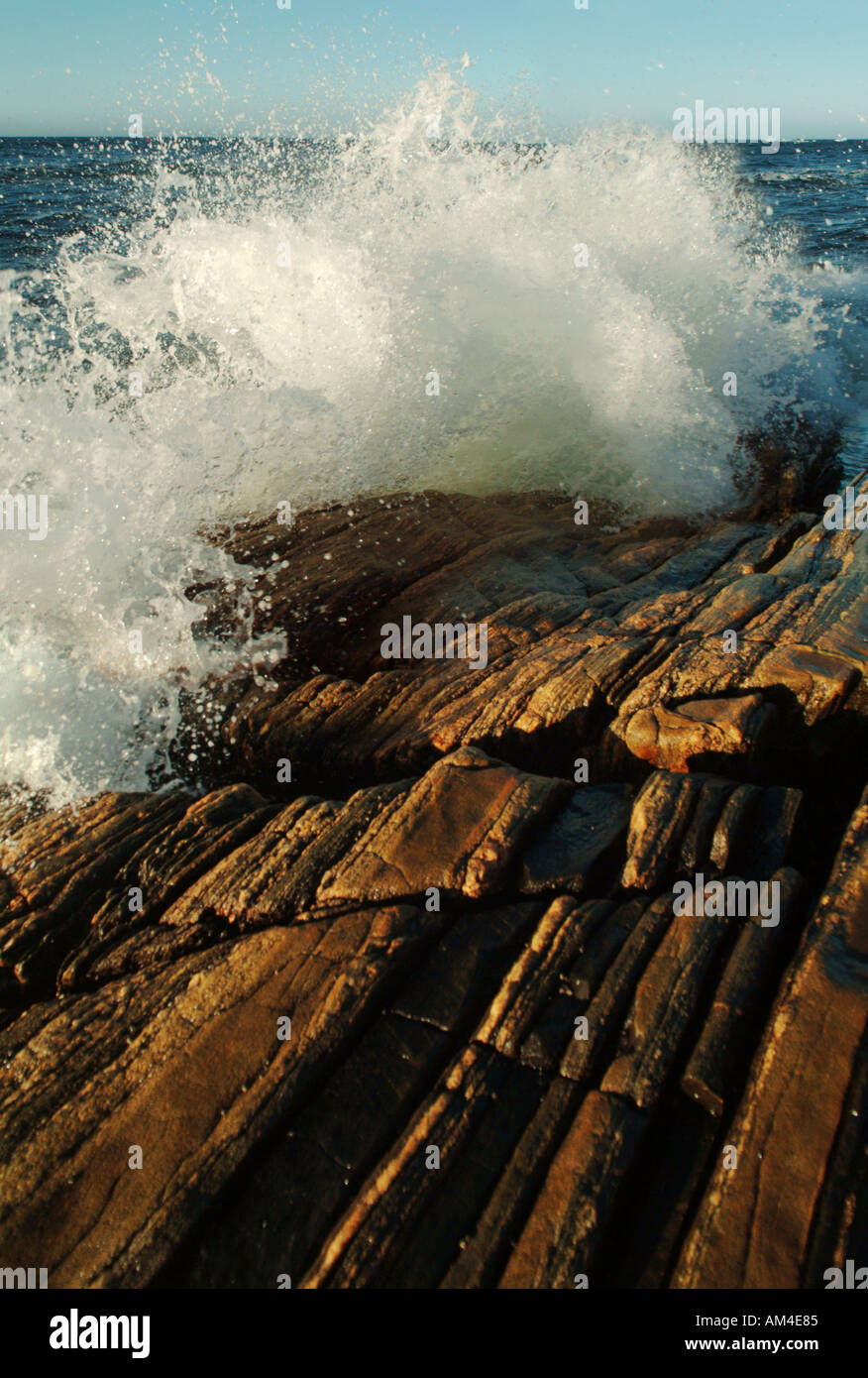 crashing wave with foamy whitewater Stock Photo