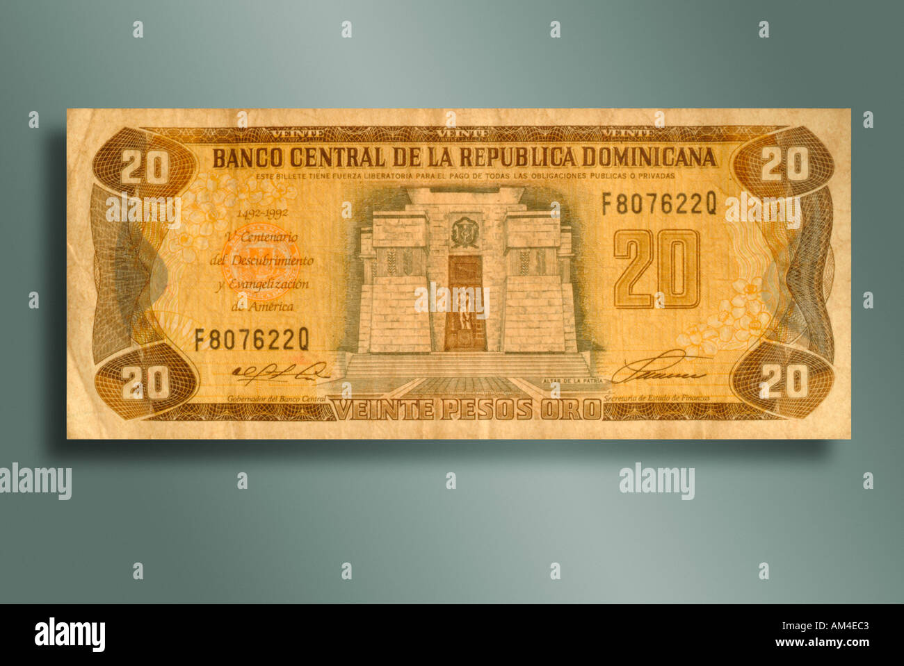 20 Peso bill from the Dominican Republic Stock Photo