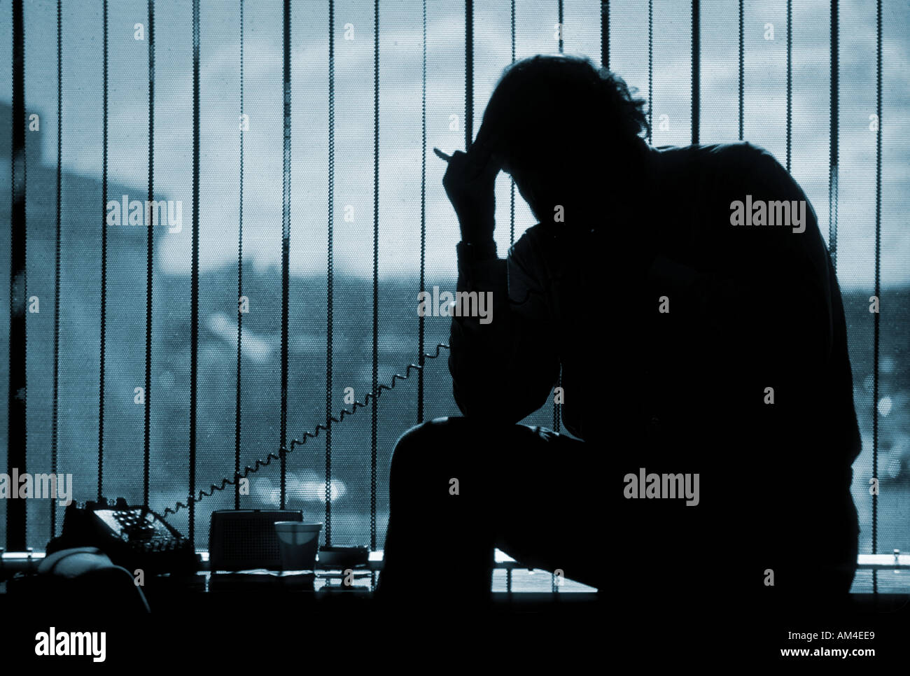 frustrated executive on the phone Stock Photo