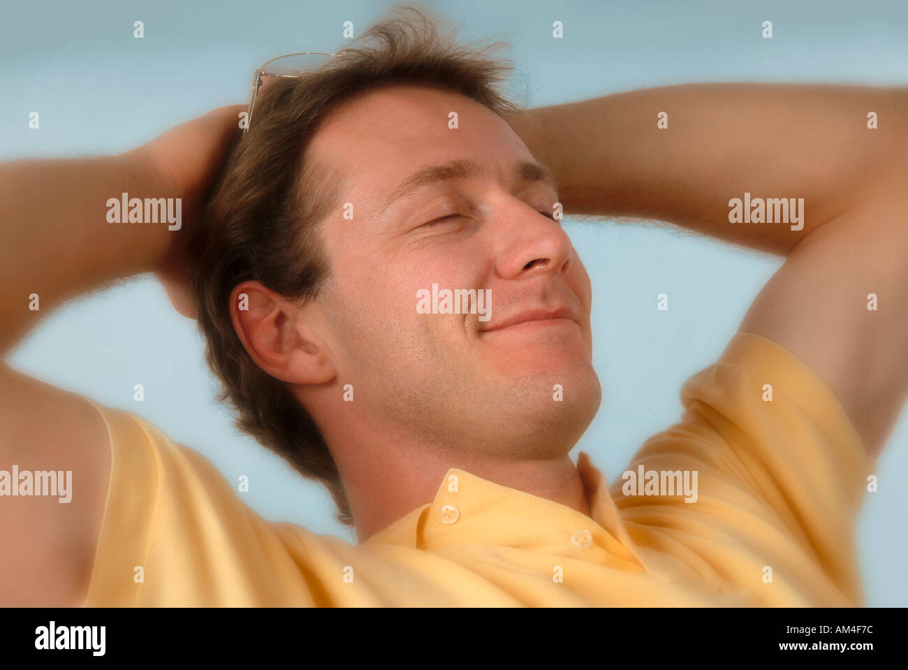 A happy 20-something man Stock Photo